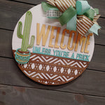 WELCOME/PRICK CACTUS DOOR HANGER
