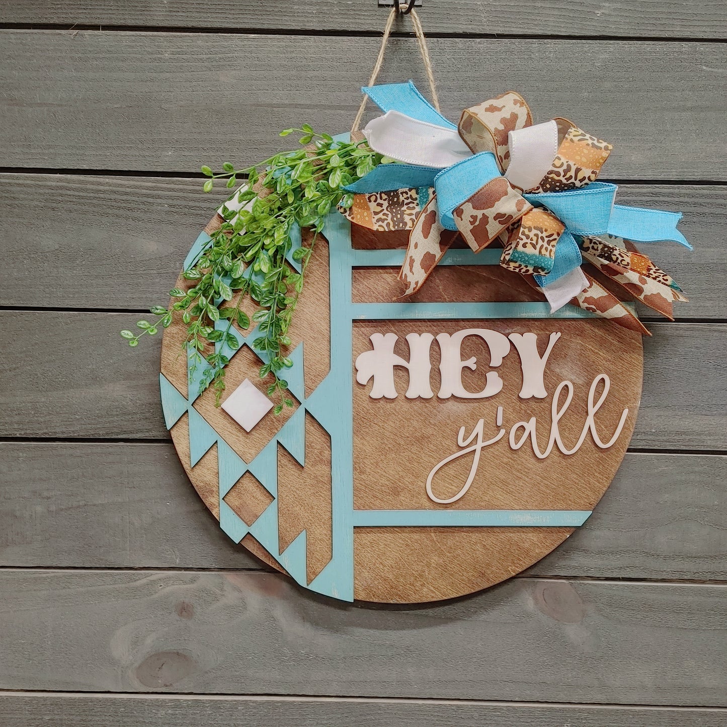 18" AZTEC 3D Hey Y'all Door Hanger