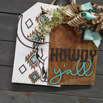XXL HOWDY Y'ALL AZTEC + SKULL DOOR TAGS