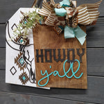 XXL HOWDY Y'ALL AZTEC + SKULL DOOR TAGS