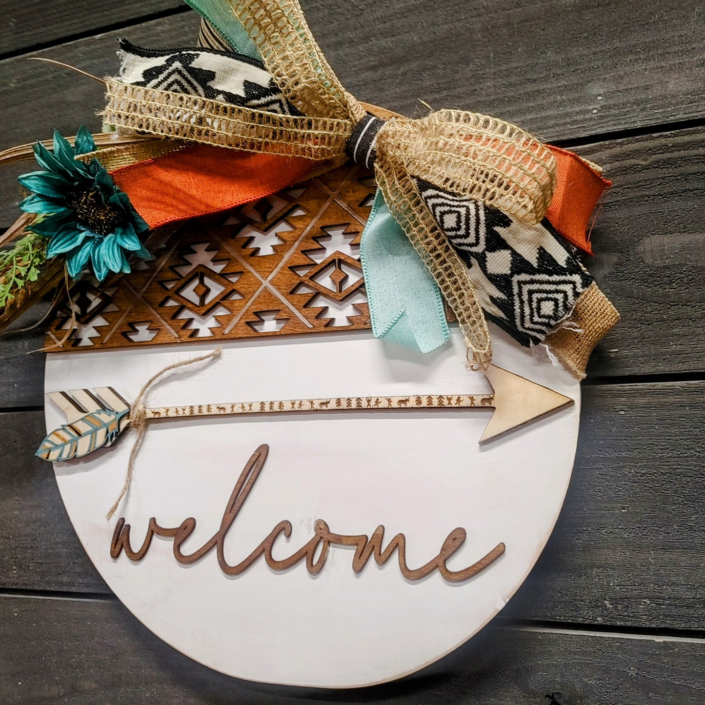 Tribal Aztec Inspired Door Hanger -- RTS
