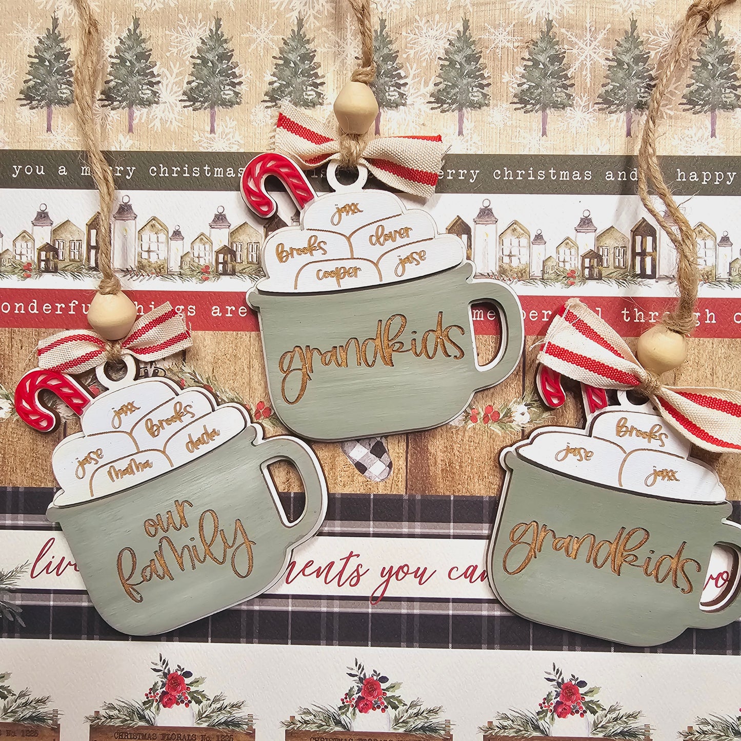 HOT COCOA CUP FAMILY ORNAMENT