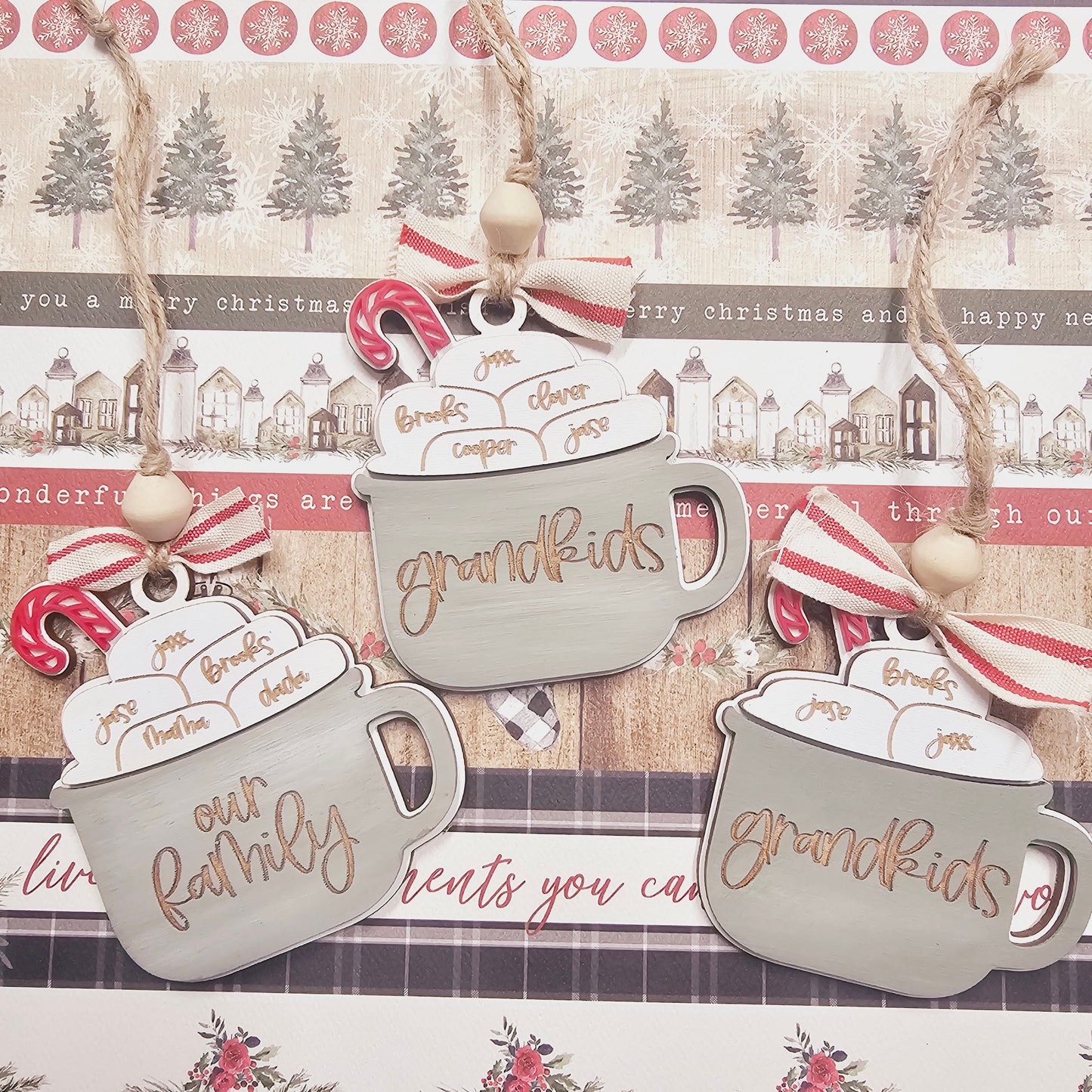 HOT COCOA CUP FAMILY ORNAMENT