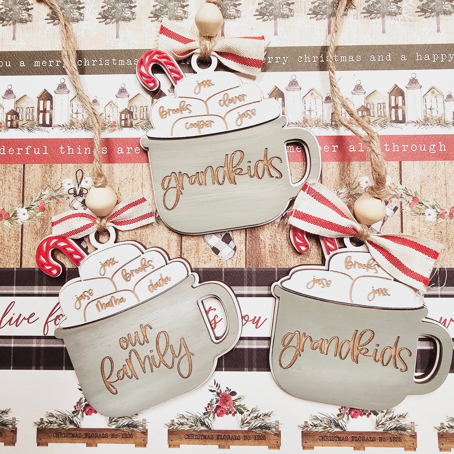 HOT COCOA CUP FAMILY ORNAMENT