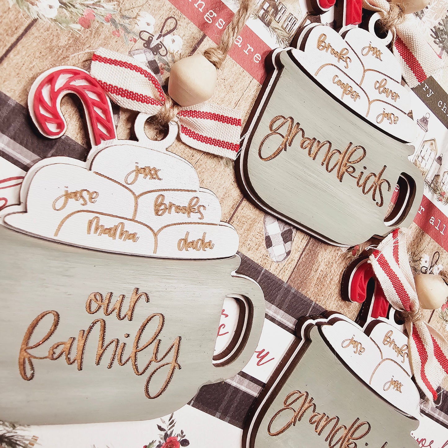 HOT COCOA CUP FAMILY ORNAMENT