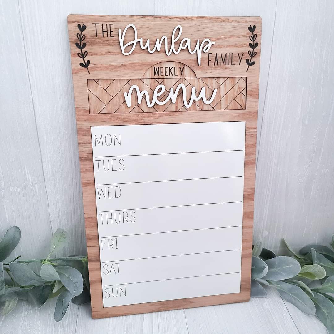 Personalized INTERCHANGEABLE Menu/To Do Sign