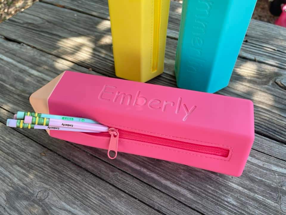 Silicone PERSONALIZED Pencil Pouch