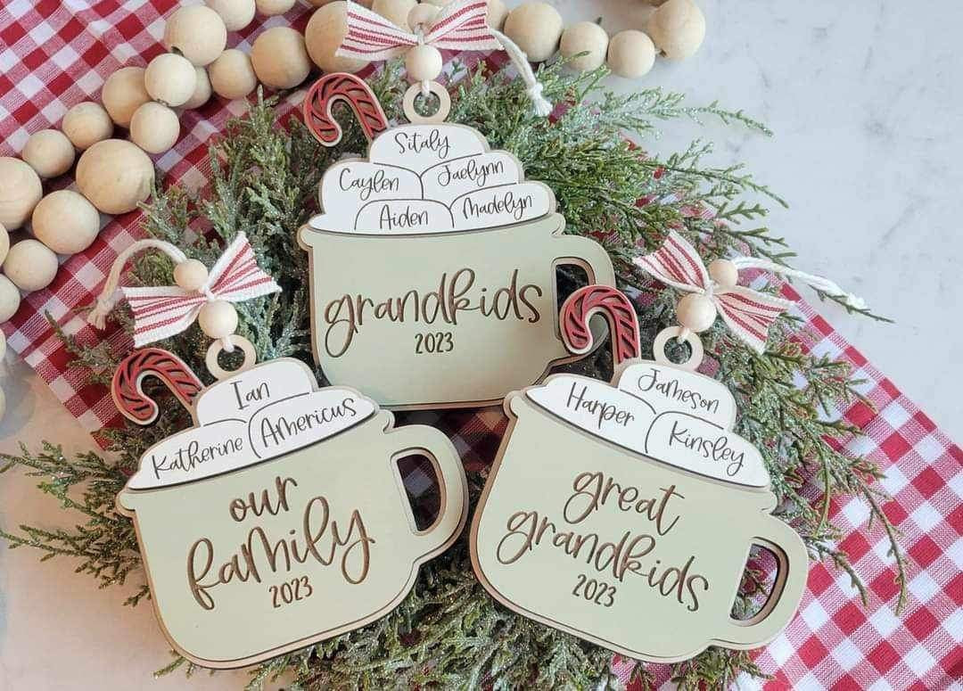 HOT COCOA CUP FAMILY ORNAMENT