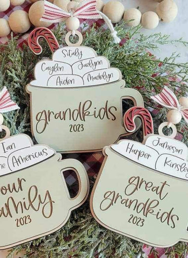 HOT COCOA CUP FAMILY ORNAMENT