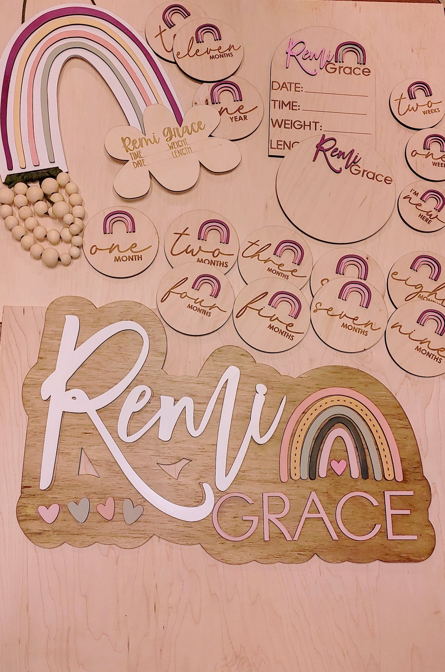 Boho Rainbow Nursery/Name Signs