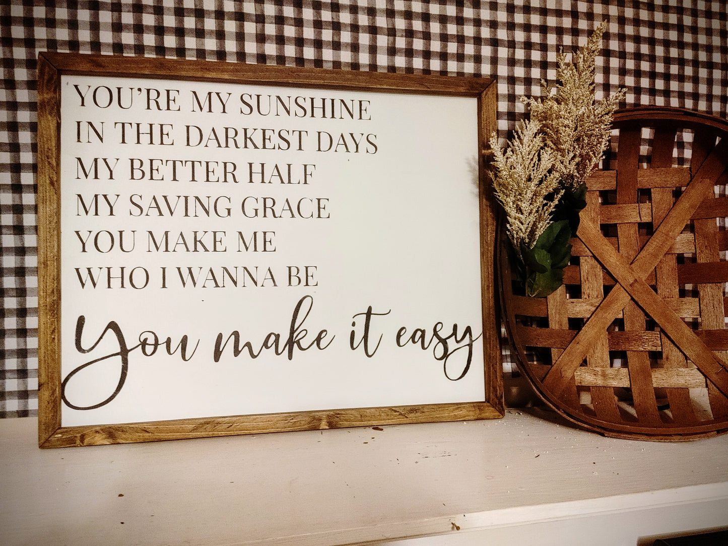“You Make It Easy” Jason Aldean Lyrics Sign