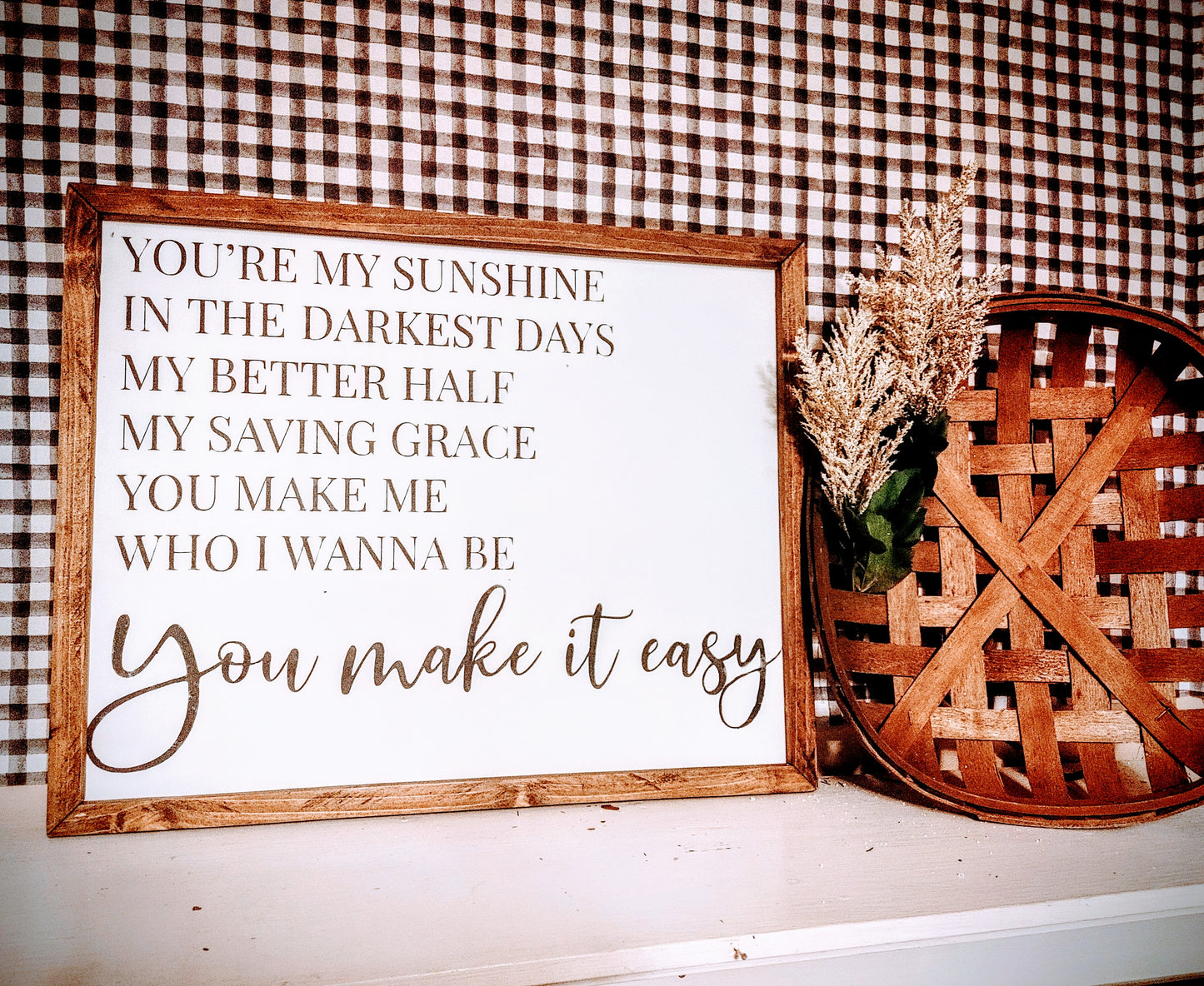 “You Make It Easy” Jason Aldean Lyrics Sign