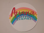 3D rainbow round name sign - customizable