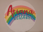 3D rainbow round name sign - customizable