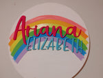 3D rainbow round name sign - customizable