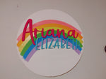 3D rainbow round name sign - customizable