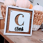 Square Shiplap Initial + Name Sign