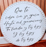 Custom Beaded Border Round Sign
