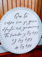 Custom Beaded Border Round Sign