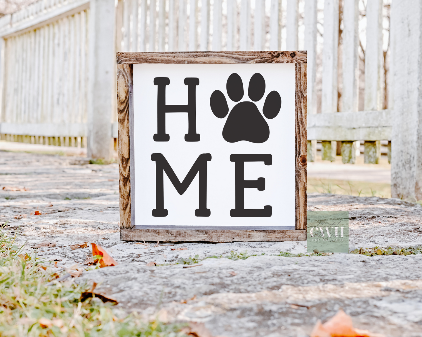 HOME with paw print