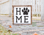 HOME with paw print