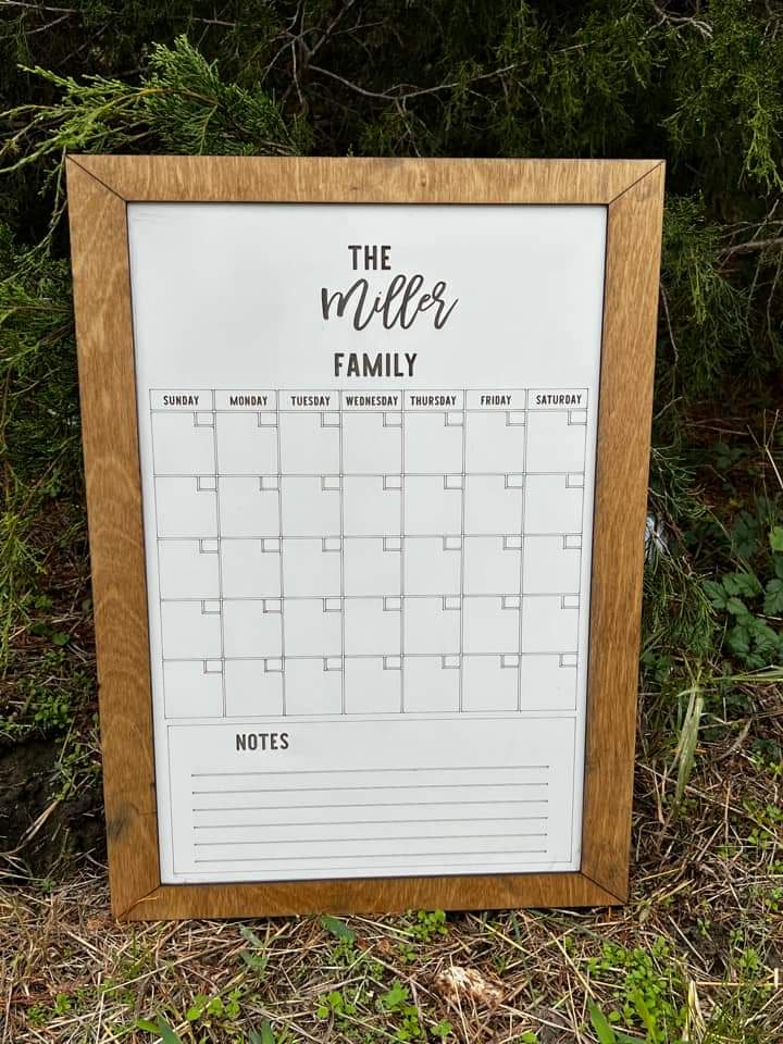 Large Engraved Whiteboard Calander