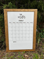 Large Engraved Whiteboard Calander