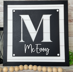 Square Shiplap Initial + Name Sign