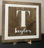 Square Shiplap Initial + Name Sign