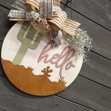 Hello Desert/Cactus Door Hanger