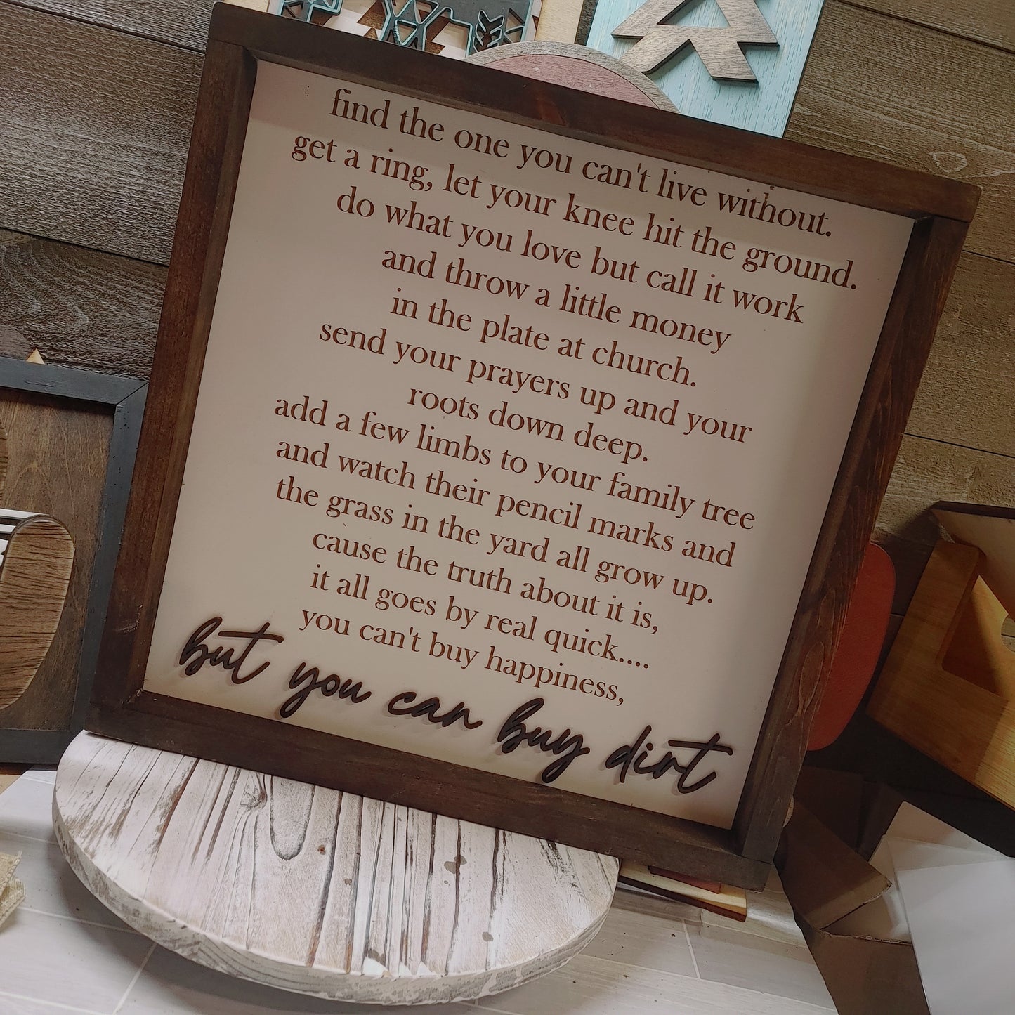 BUY DIRT LYRICS SIGN