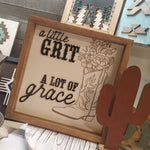 Grit/Grace Cowboy Boot Sign