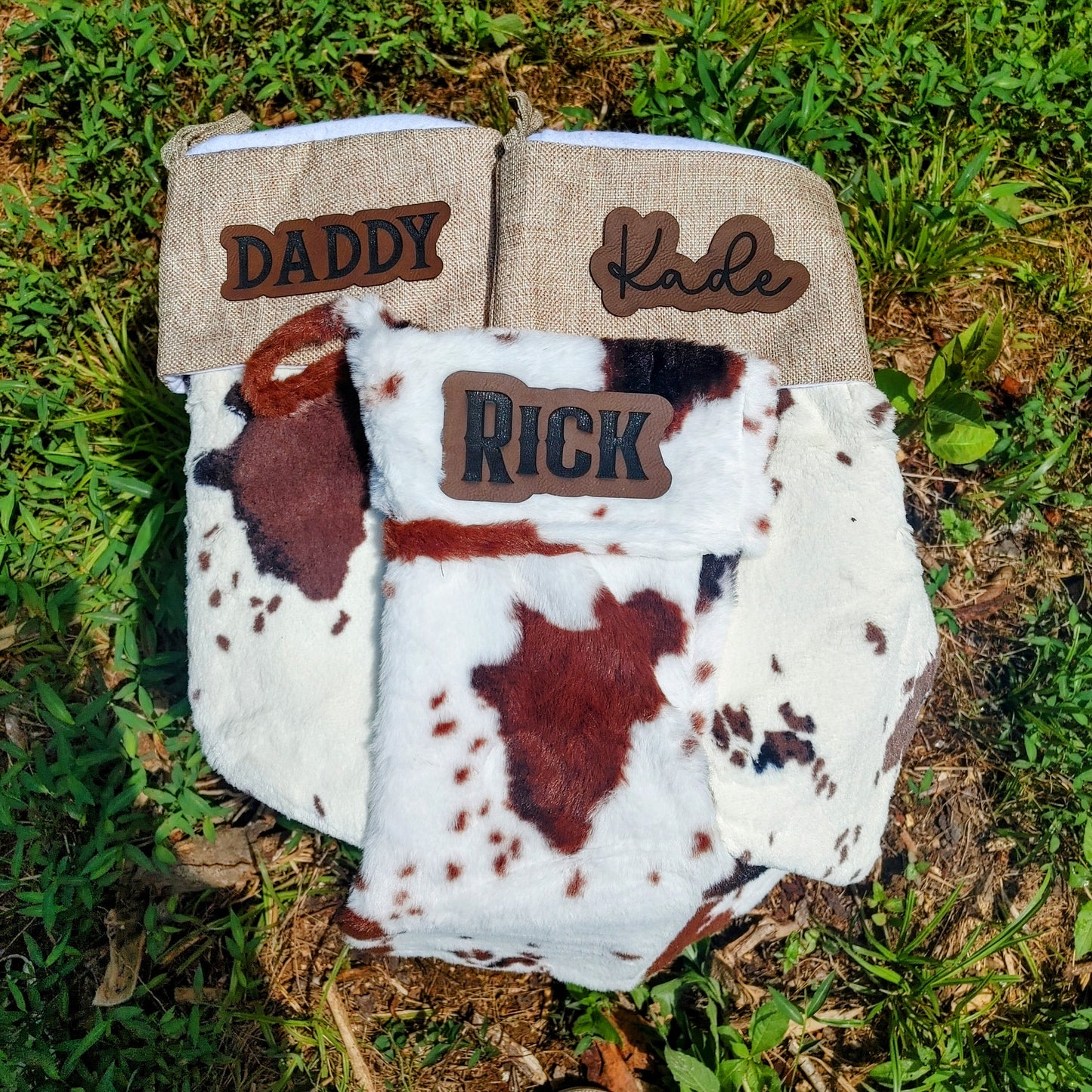 PERSONALIZED COW PRINT STOCKINGS