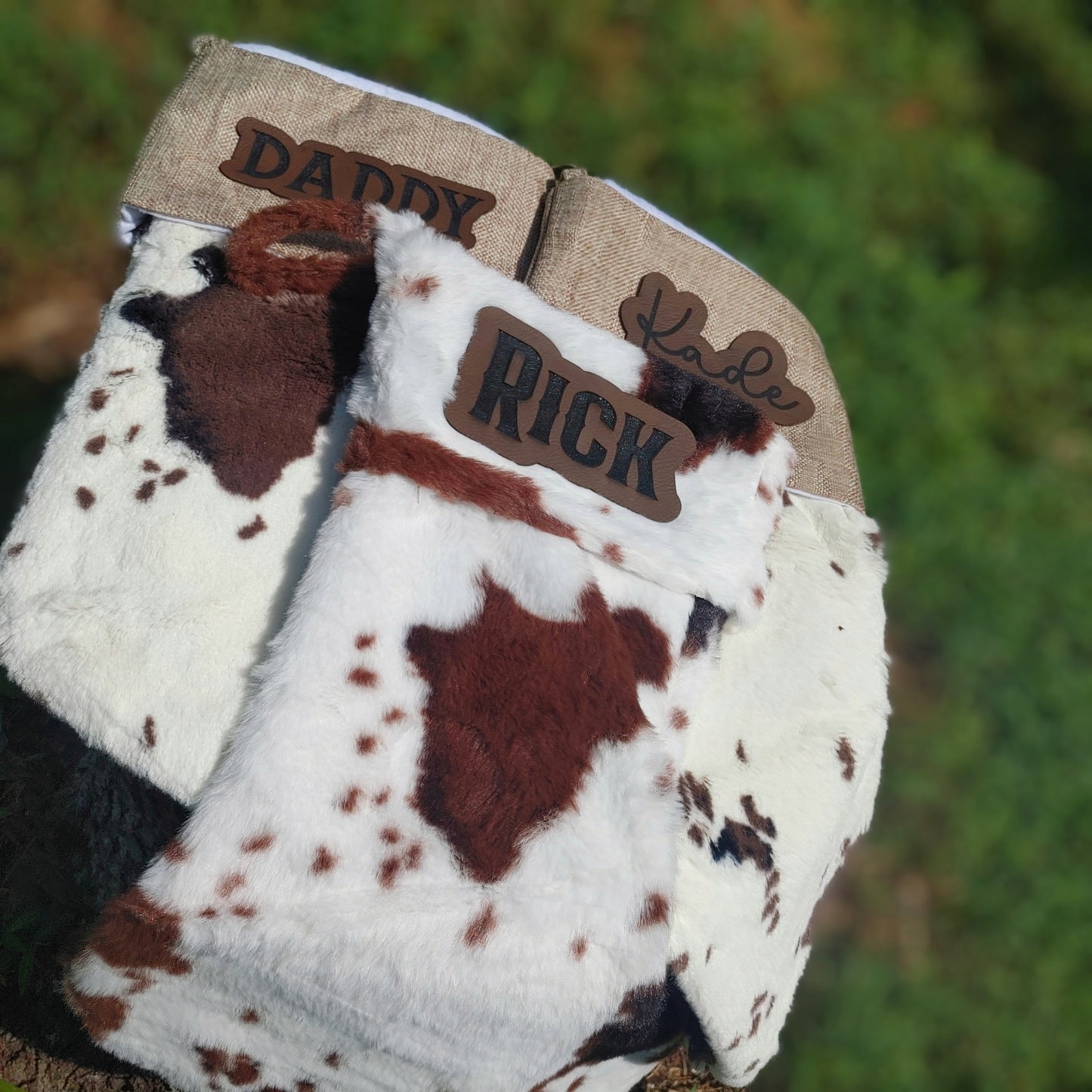 PERSONALIZED COW PRINT STOCKINGS