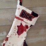 PERSONALIZED COW PRINT STOCKINGS