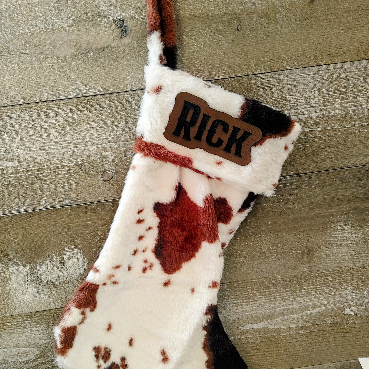 PERSONALIZED COW PRINT STOCKINGS