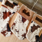 PERSONALIZED COW PRINT STOCKINGS