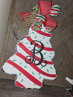 Christmas Cake Monogram DOOR HANGER