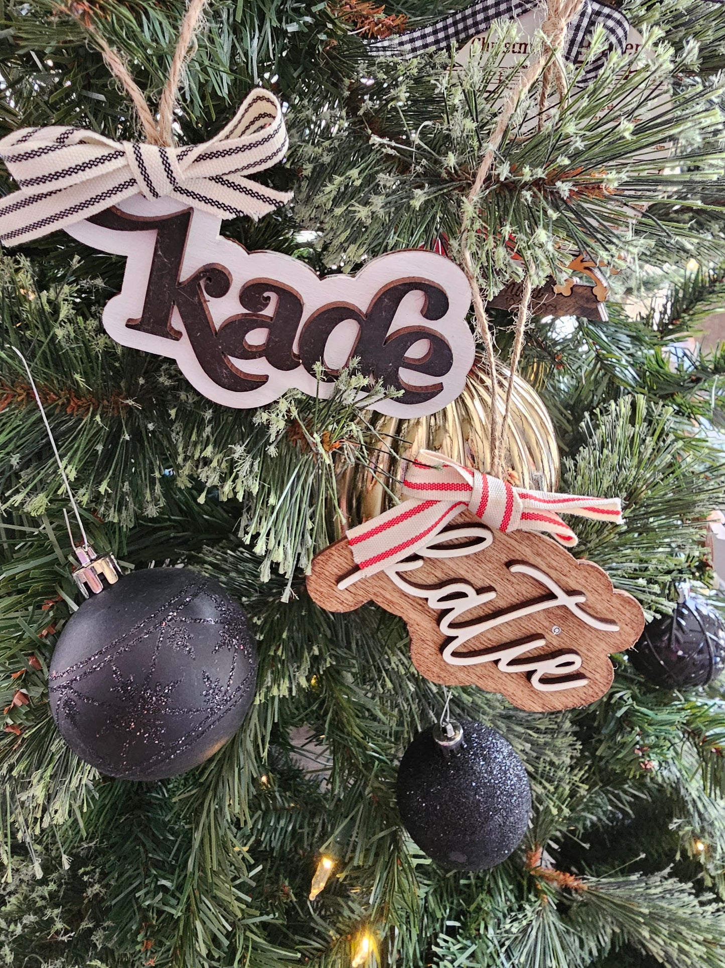 4" SIMPLE WOODEN NAME ORNAMENT