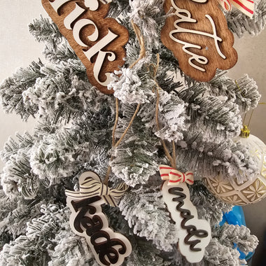 4" SIMPLE WOODEN NAME ORNAMENT