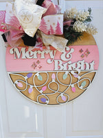 Pastel Gem MERRY & BRIGHT DOOR HANGER