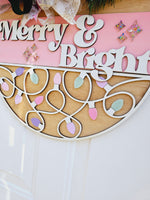 Pastel Gem MERRY & BRIGHT DOOR HANGER