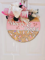 Pastel Gem MERRY & BRIGHT DOOR HANGER