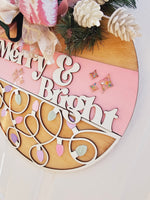 Pastel Gem MERRY & BRIGHT DOOR HANGER