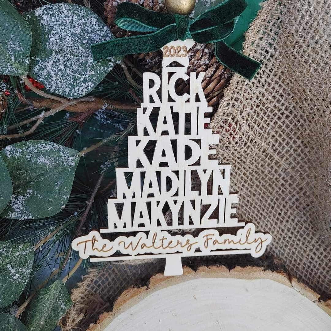 FAMILY TREE NAME ORNAMENT