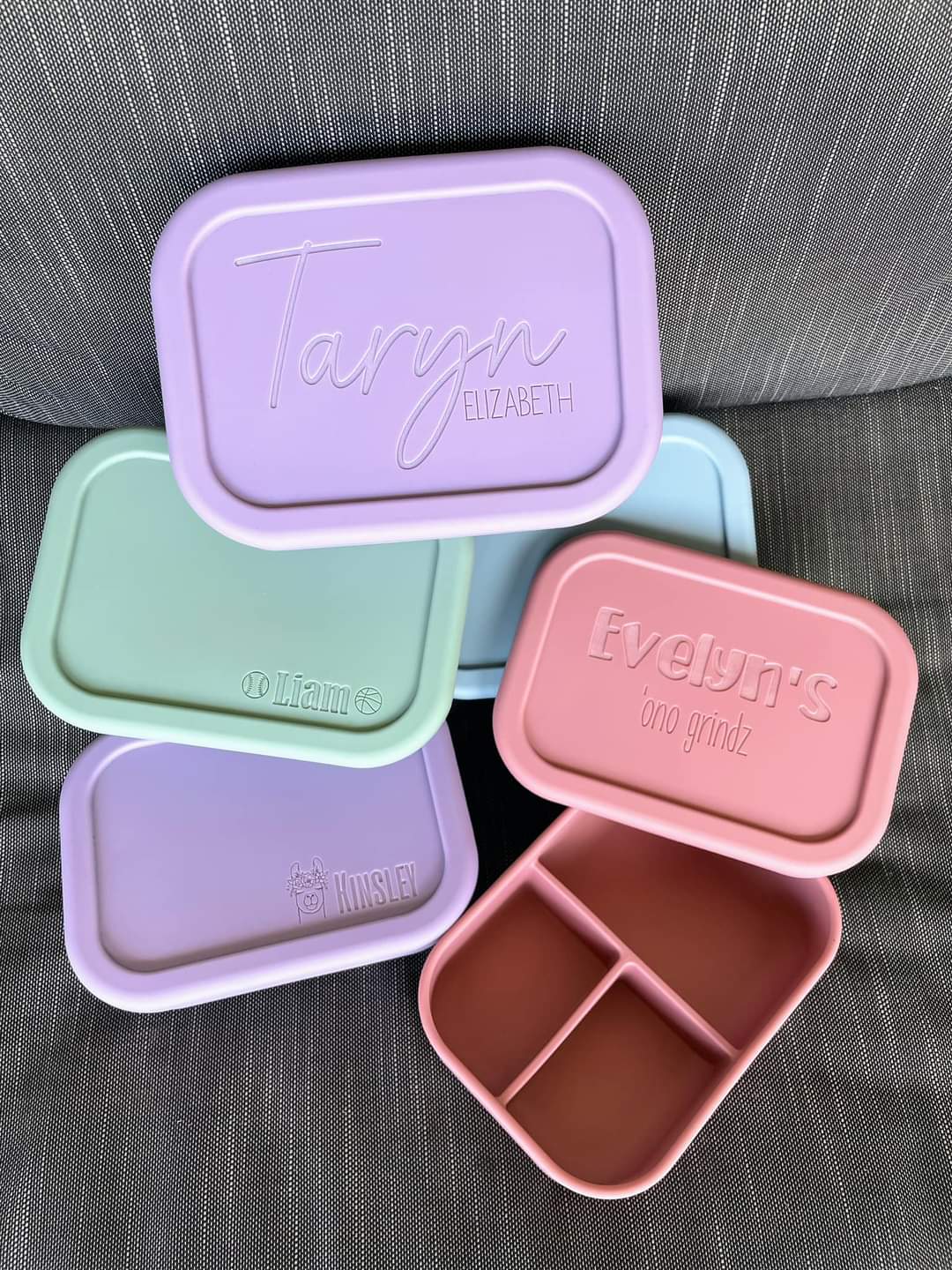 Personalized Silicone Bento Box Lunch Container for Kids Bento Box for Kids,  Custom Bento Box, Lunch Box for Kids BB-MV-ALEXANDRIA 