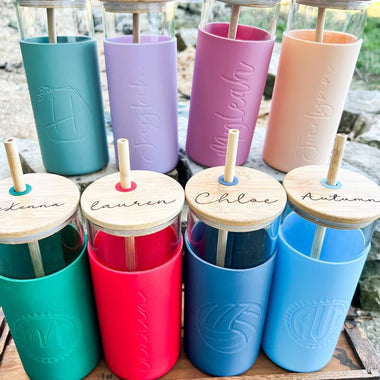 20 OZ GLASS+SILICONE PERSONALIZED TUMBLER