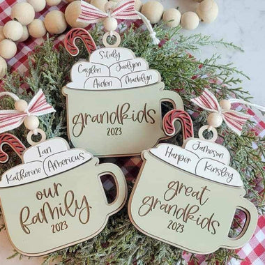 HOT COCOA CUP FAMILY ORNAMENT