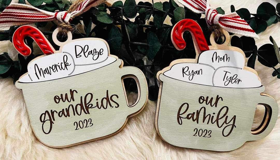 HOT COCOA CUP FAMILY ORNAMENT