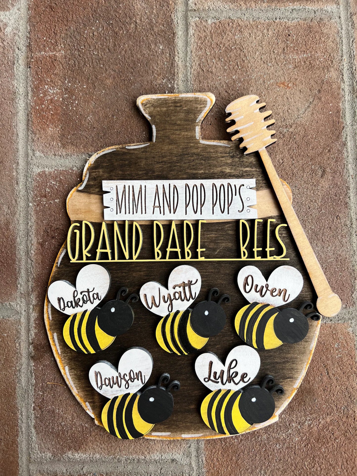 Personalized Grand Babe Bees Sign